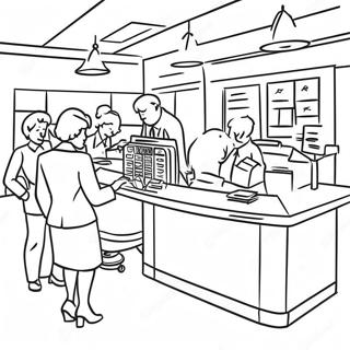 Busy Post Office Scene Coloring Page 53909-44924