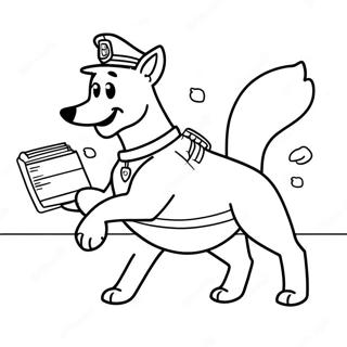 Brave Police Dog In Action Coloring Page 53929-44941