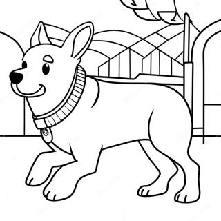 Brave Police Dog In Action Coloring Page 53929-44942