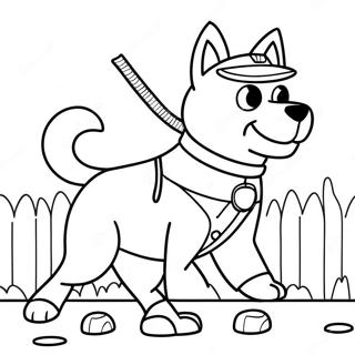 Brave Police Dog In Action Coloring Page 53929-44943