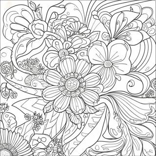 Art Nouveau Floral Design Coloring Page 53938-44955