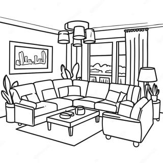 Full House Living Room Coloring Page 53949-44951