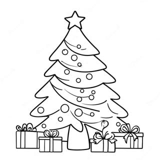 Joyful Christmas Tree Coloring Page 53989-44987