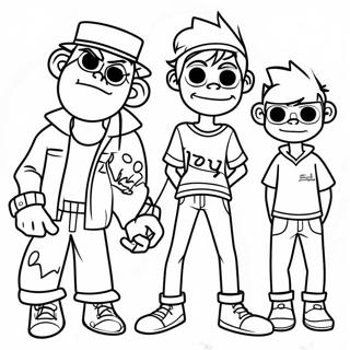 Gorillaz Coloring Pages