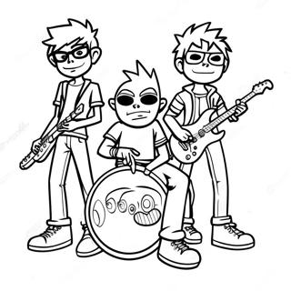 Gorillaz Band Members Coloring Page 53999-44990