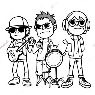 Gorillaz Band Members Coloring Page 53999-44992