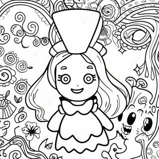 Psychedelic Alice In Wonderland Coloring Pages