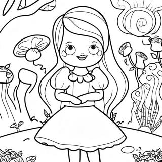 Psychedelic Alice In Wonderland Coloring Page 5402-4322