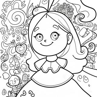 Psychedelic Alice In Wonderland Coloring Page 5402-4324