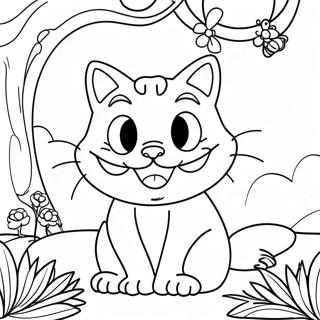 Whimsical Cheshire Cat Coloring Page 5403-4326