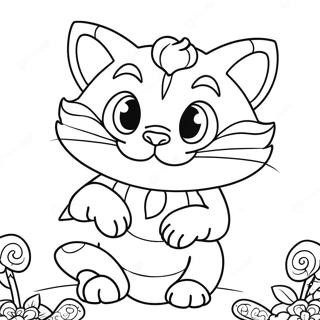 Whimsical Cheshire Cat Coloring Page 5403-4327