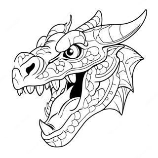 Ferocious Dragon Head Coloring Page 54049-45039