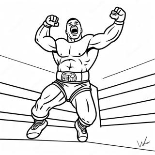 Vibrant Wwe Wrestler Jumping On Opponent Coloring Page 54059-45044