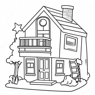 Dreamy Barbie House Coloring Page 54090-45072