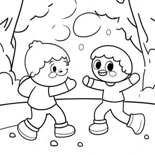 Snowball Fight Coloring Page 54109-45086