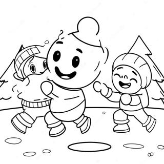 Snowball Fight Coloring Page 54109-45088