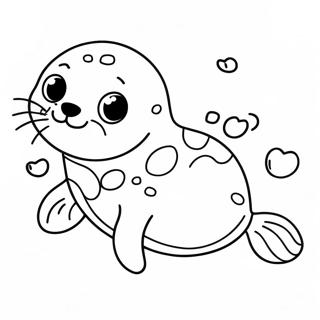 Cute Baby Seal Swimming Coloring Page 5413-4335