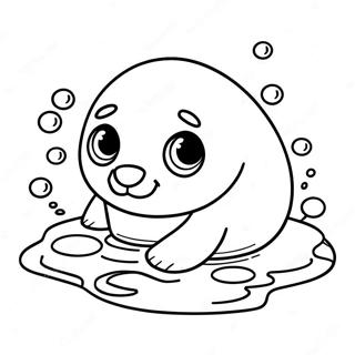 Cute Baby Seal Swimming Coloring Page 5413-4336