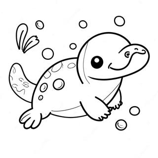 Cute Platypus Swimming Coloring Page 54140-45101