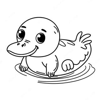 Cute Platypus Swimming Coloring Page 54140-45104