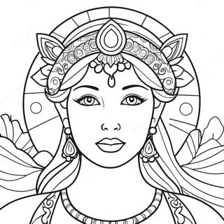 Beautiful Goddess Coloring Pages