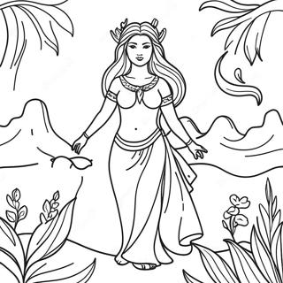 Beautiful Goddess Coloring Pages