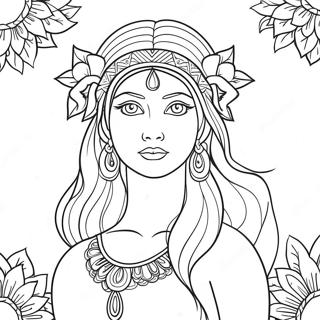 Majestic Goddess In Nature Coloring Page 54150-45106