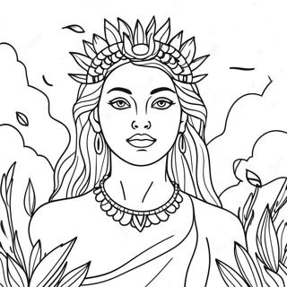 Majestic Goddess In Nature Coloring Page 54150-45108