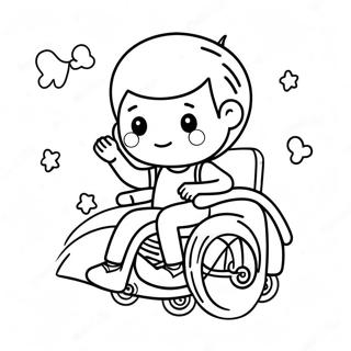 Cute Kid In A Wheelchair Coloring Page 54191-45139