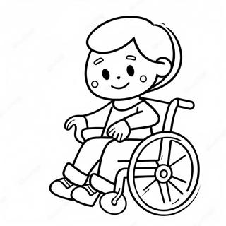 Cute Kid In A Wheelchair Coloring Page 54191-45140