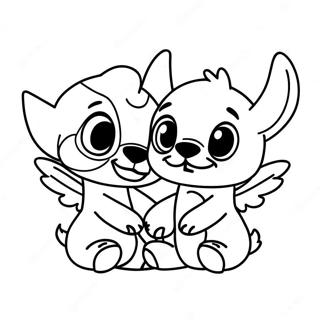 Stitch And Angel Coloring Page 541-431