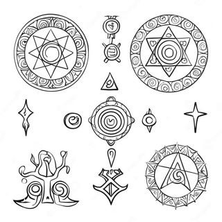 Mystical Arcane Symbols Coloring Page 54201-45143