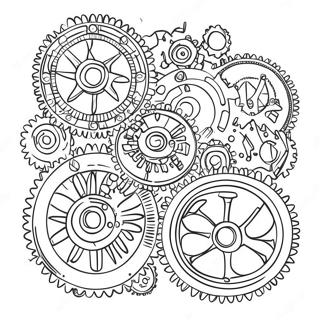 Steampunk Gear Coloring Page 5422-4338