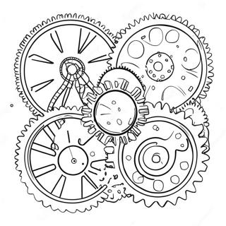 Steampunk Gear Coloring Page 5422-4340