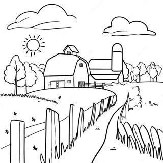 Iowa Farm Landscape Coloring Page 54231-45162