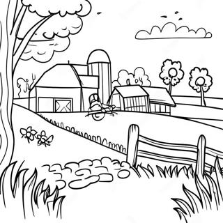 Iowa Farm Landscape Coloring Page 54231-45163