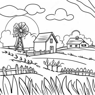 Iowa Farm Landscape Coloring Page 54231-45164