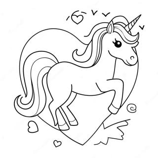 Unicorn Valentine Coloring Page 54250-45178