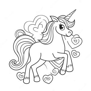 Unicorn Valentine Coloring Page 54250-45179