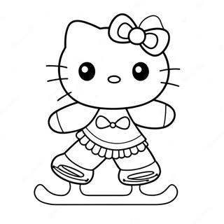 Cute Hello Kitty Ice Skating Coloring Page 54291-45209