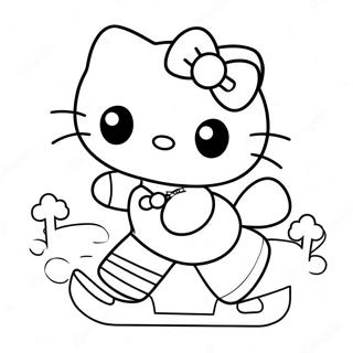 Cute Hello Kitty Ice Skating Coloring Page 54291-45210