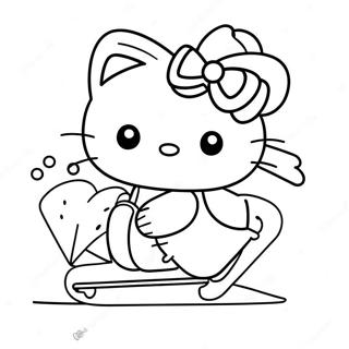 Cute Hello Kitty Ice Skating Coloring Page 54291-45211