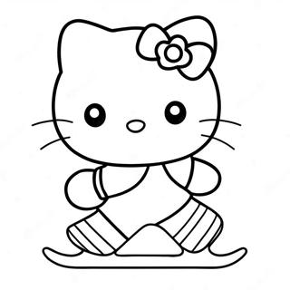 Cute Hello Kitty Ice Skating Coloring Page 54291-45212