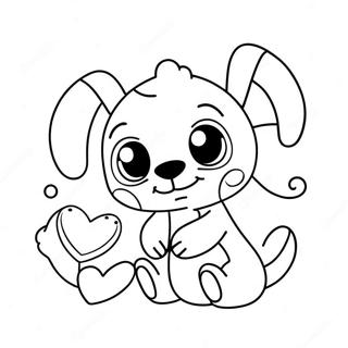 Cute Stitch And Angel In Love Coloring Page 542-433