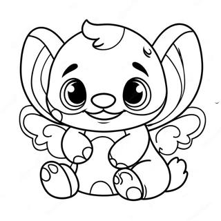 Cute Stitch And Angel In Love Coloring Page 542-435