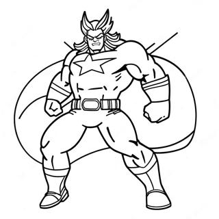 All Might In Hero Pose Coloring Page 54321-45246