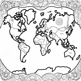 Detailed World Map Coloring Page 5433-4351