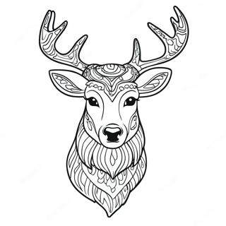 Majestic Deer Head Coloring Page 54371-45271