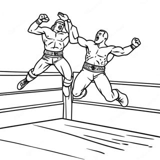 Wwe Wrestler Jumping On Opponent Coloring Page 54381-45287