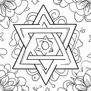 Jewish Star Of David Coloring Page 5442-4354